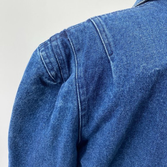 Vintage Bramble Lane Denim bomber jacket size medium plaid lining cotton - Picture 10 of 11